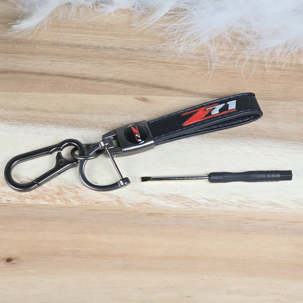 Black Leather Keychain with Screwdriver for Z71 Chevy Silverado or Colorado New